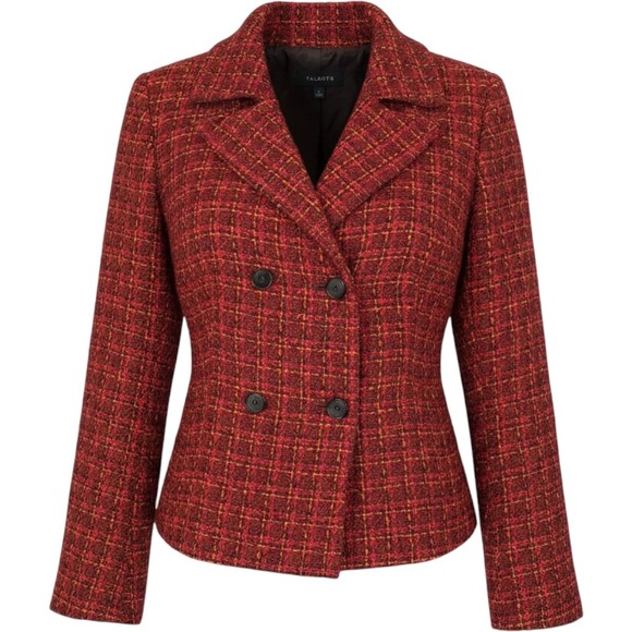 Talbots Jackets & Blazers - Talbots Women's 14 Blazer Red Wool Blend Blazer Jacket Double‎ Button Front
